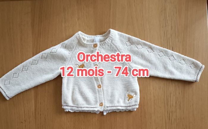 Gilet Orchestra effet pilou pilou crème 12 mois fille