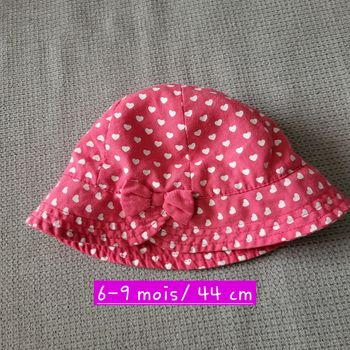 Chapeau bébé fille coeur et petit nœud 6/9 mois Orchestra