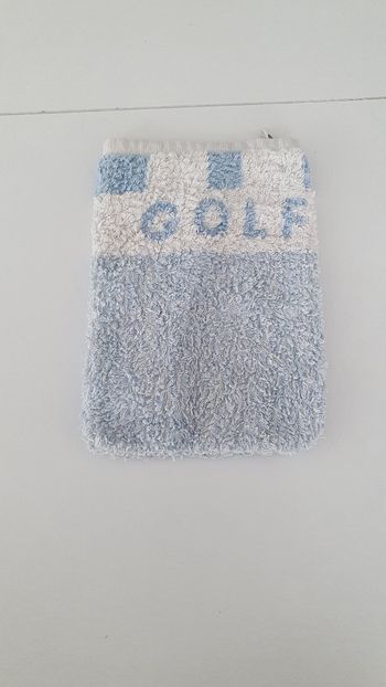 Gant de toilette bleu et blanc