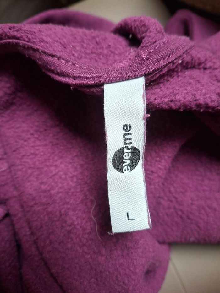 Veste sweat capuche violet prune L - photo numéro 2