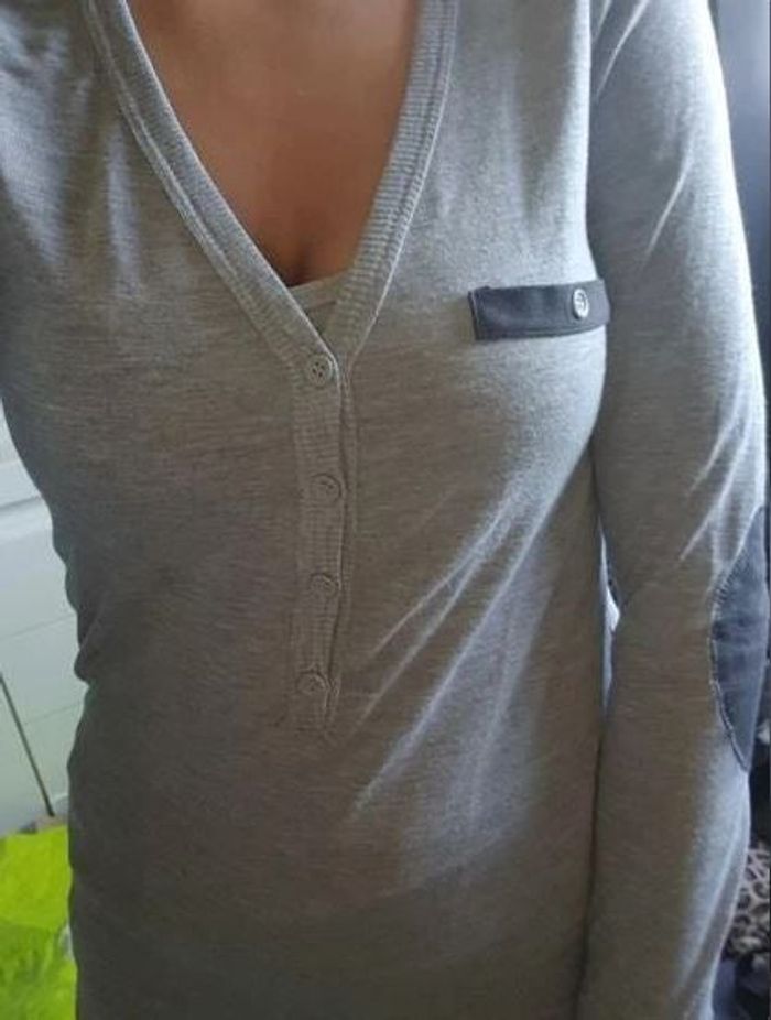 Pull fin gris Jennyfer