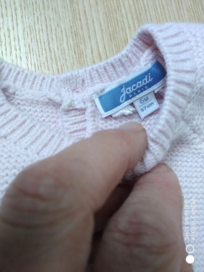 Jacadi robe laine coton rose 6 mois - photo numéro 3