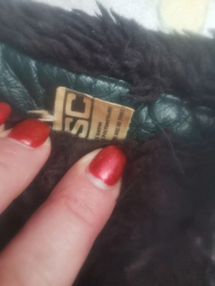 Bombers aviateur cuir enfant vintage vert fonce - photo numéro 13