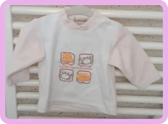 Pyjama blanc rose motif multicolore Tendrement Taille 3 mois - photo numéro 2
