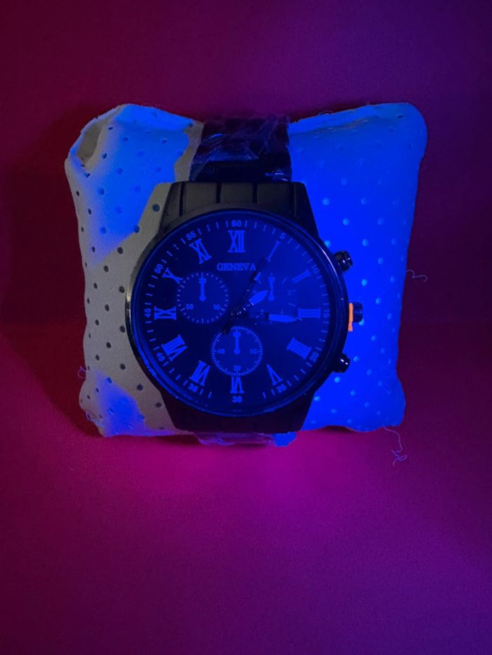 montre Geneva noir à quartz pour hommes - photo numéro 4
