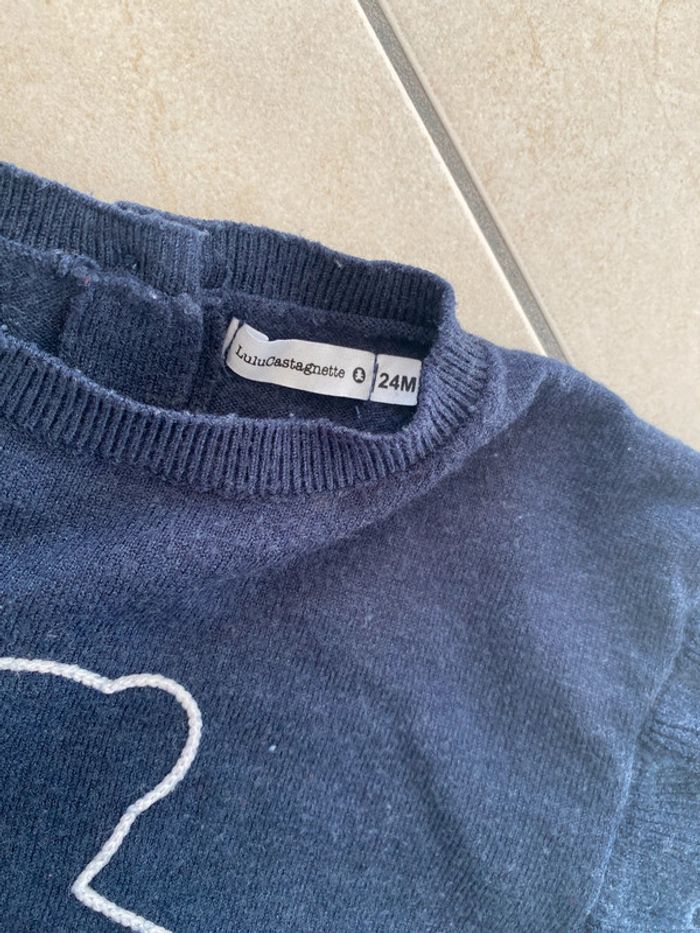 Pull bleu marine Lulu Castagnette 24 mois - photo numéro 4