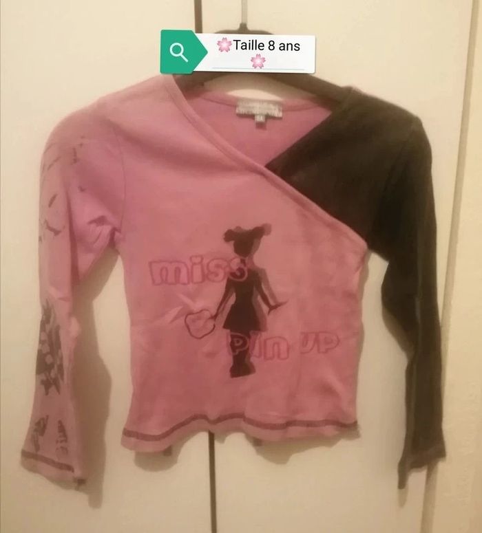 🌸Top manches longues "Miss Pin Up" Taille 8 ans "fashion express" 🌸