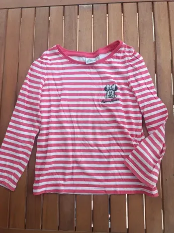 Tee shirt manches longues rayé Minnie 5 ans