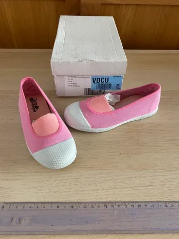 Chaussures ballerines tennis rose blanche fille 31 neuves
