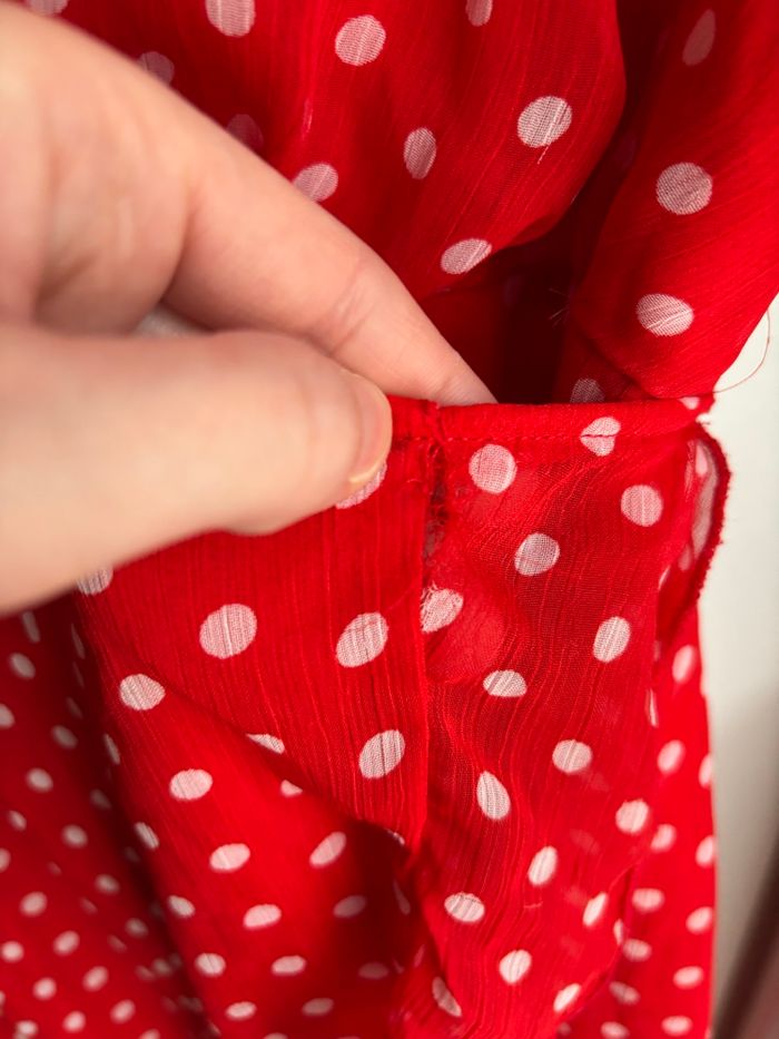 Robe longue porte feuille petit pois rouge taille - photo numéro 5