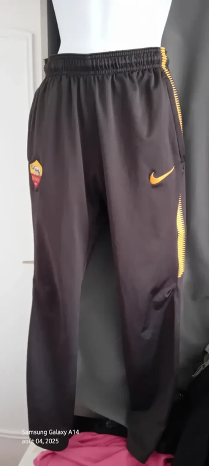 Pantalon de sport football As Roma coupe slim marron nike garçon 11/12 ans - photo numéro 6