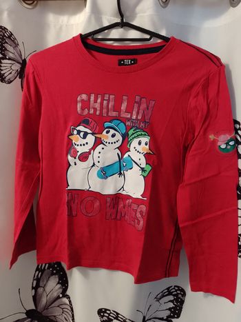T shirt bonhommes de neige 7/8ans