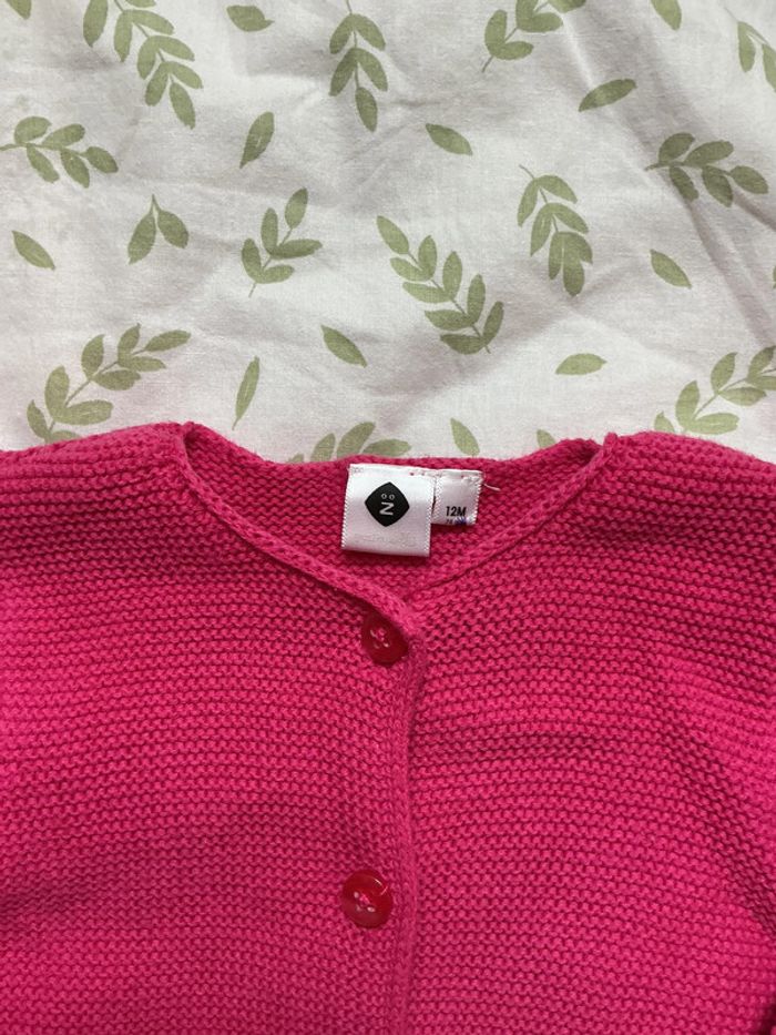 gilet chaud rose grain de blé 12 mois - photo numéro 6