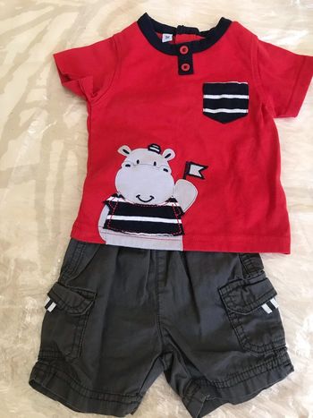 Ensemble tee shirt hippopotame short