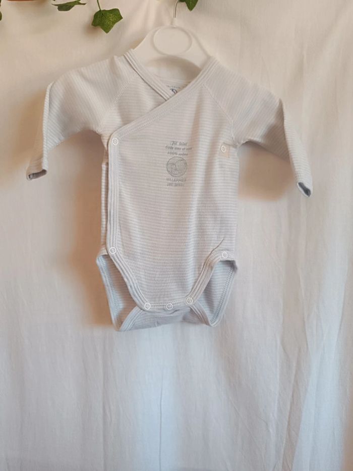 Petit Bateau - Lot De 3 Bodies Manches Longues Bébé En Coton - Messages Imprimés, Encolure Américaine