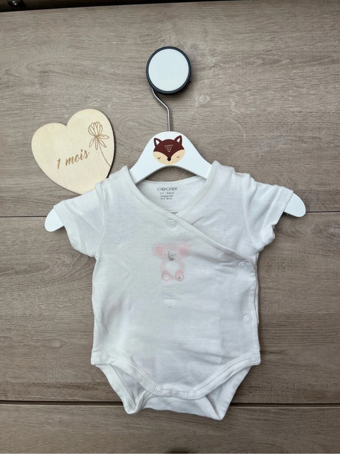 Lot 3 bodies bébé fille 1 mois – Obaibi – Neuf - photo numéro 4