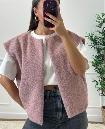 Gilet sans manches rose