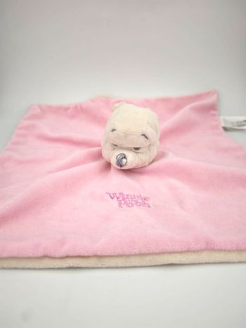 Doudou Plat Winnie L'Ourson Rose Nicotoy Disney