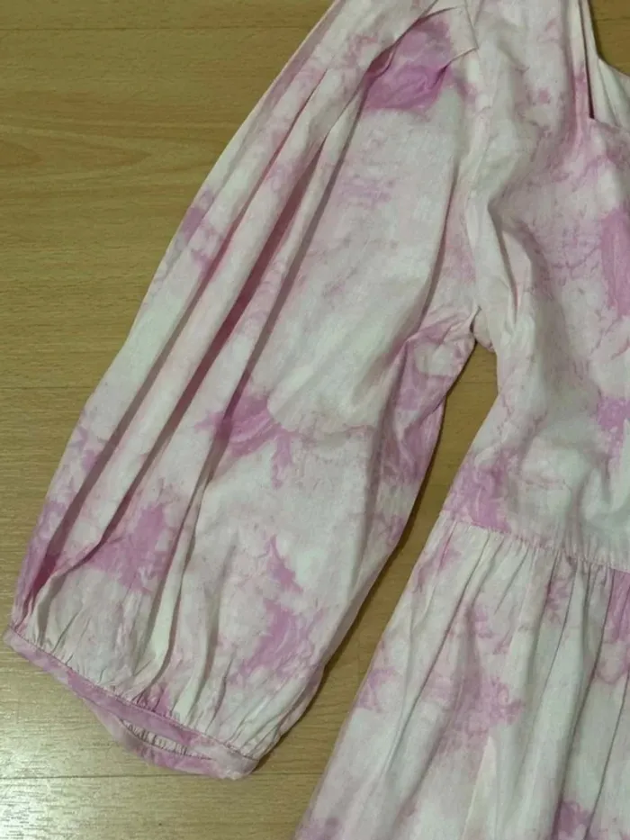 Robe trapèze blanche et rose - Collusion - Taille 38 - Taille M - photo numéro 7