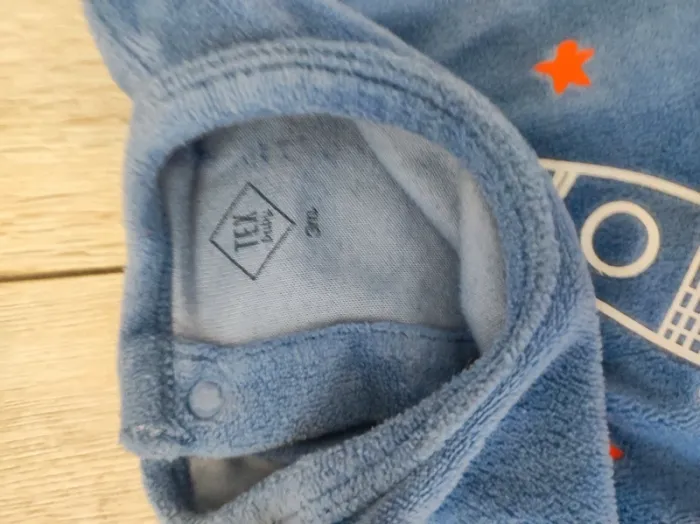 Pyjama velour bleu 3 mois - photo numéro 2
