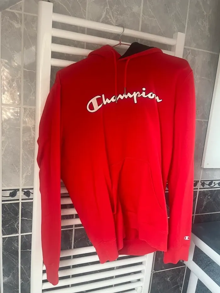 sweat à capuche homme Champion rouge