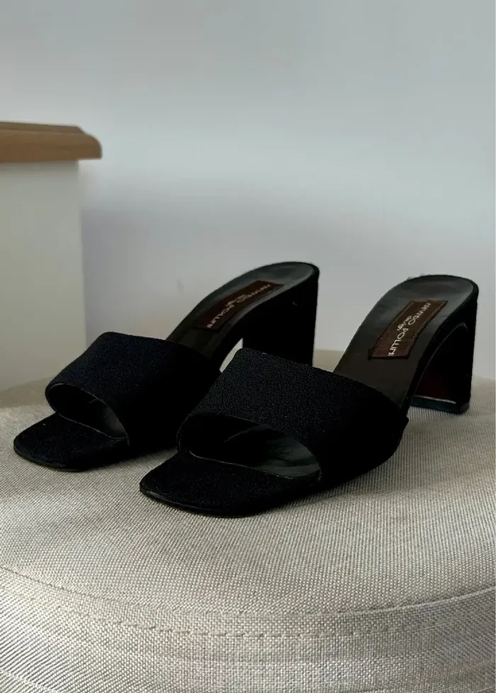 Mules noires à talons Pollini - photo numéro 2