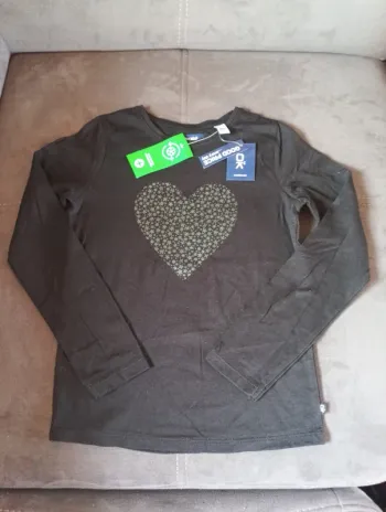 Tee shirt chemise manches longues Fille 8 ans cœur Okaïdi