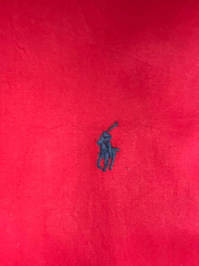 Chemisette Ralph Lauren rouge logo bleu marine taille L style old money - photo numéro 5