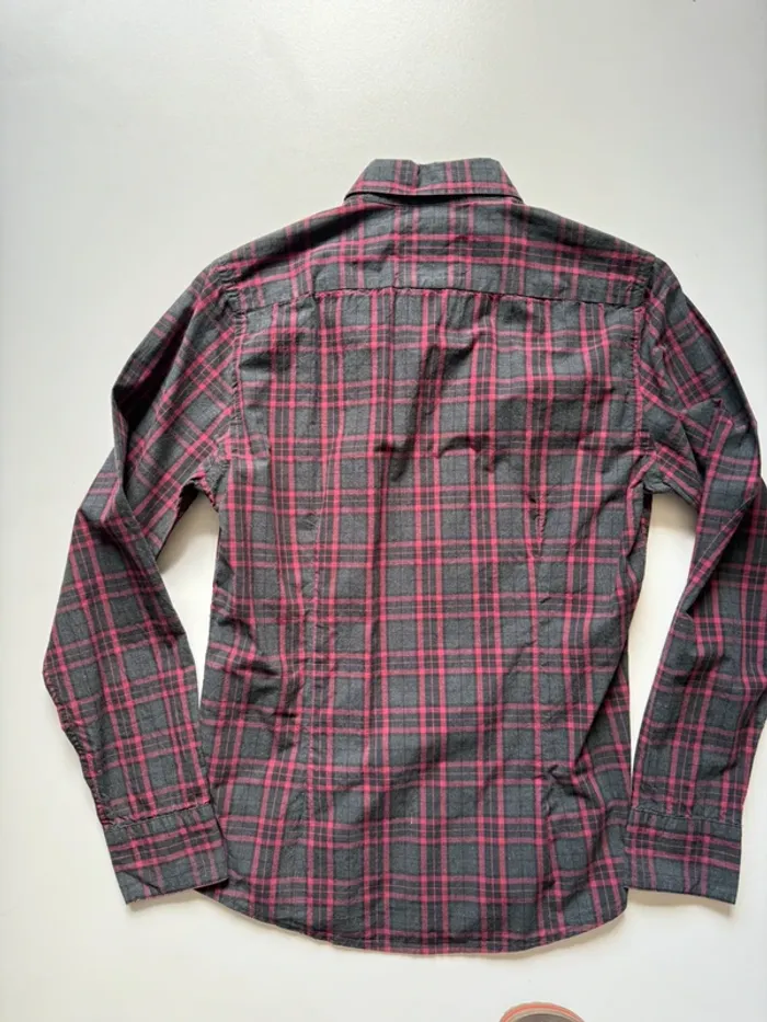 Chemise à carreaux bordeaux noir Devred - photo numéro 4