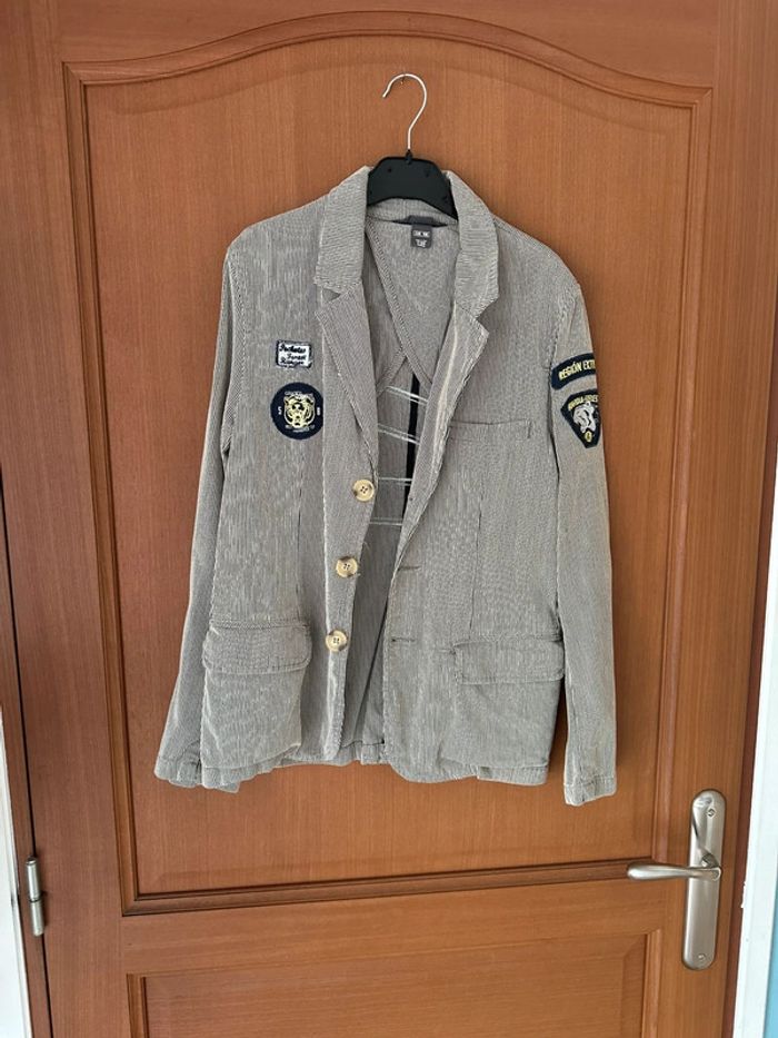 Veste rayé beige LOGG 11 ans