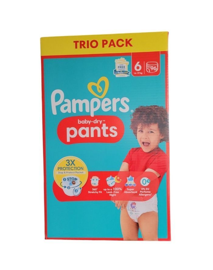 Couches culottes PAMPERS Baby-dry Trio Pack Taille 6