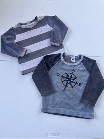 Lot de deux hauts de pyjama velours petit bateau taille 3 ans 95 cm