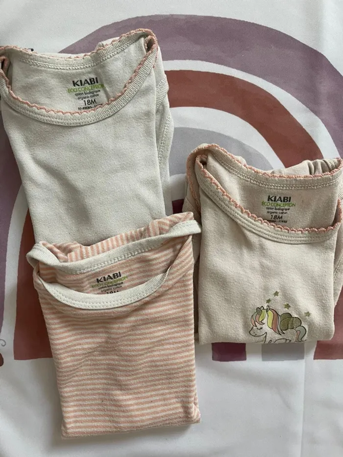 Lot de 3 bodys bébé fille – Été – Taille 18 mois – Marque Kiabi - photo numéro 3