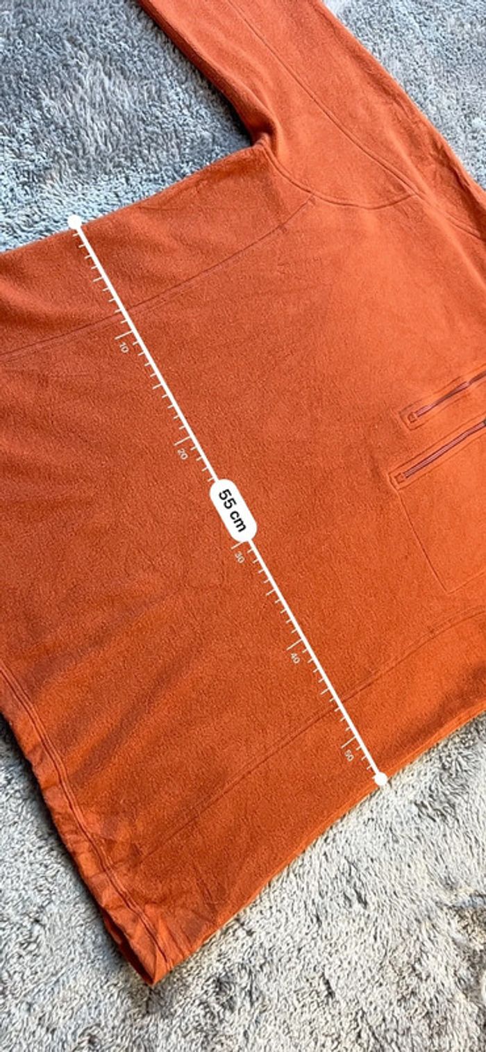 L.L. Bean Pull Polaire Zippé Col Montant Orange – Taille M - photo numéro 4