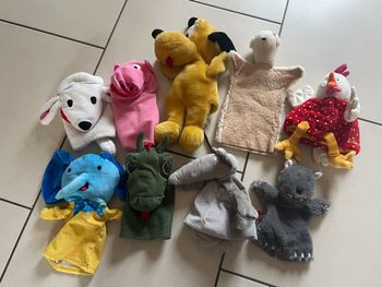 Lot peluche marionnette 