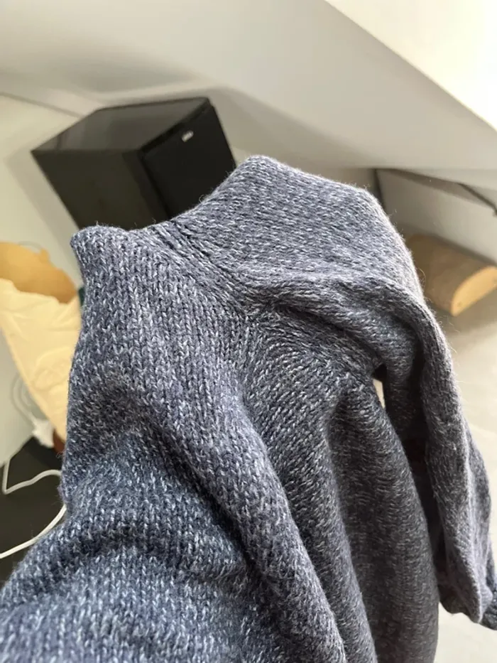 Pull bleu chiné 20% laine - photo numéro 6