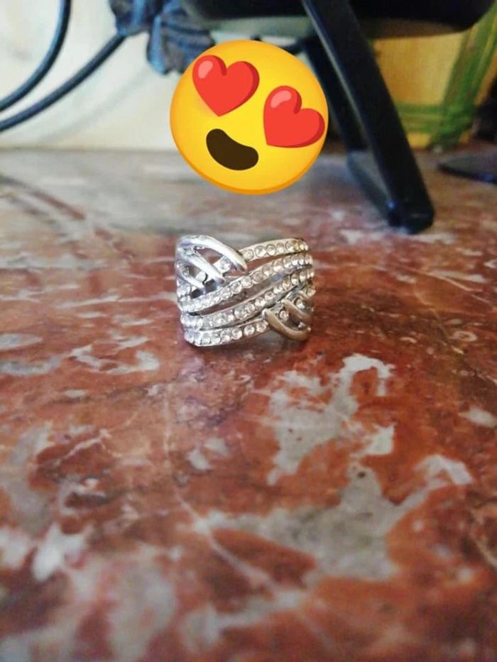 Bague à diamants couleur argent 16,9 mm