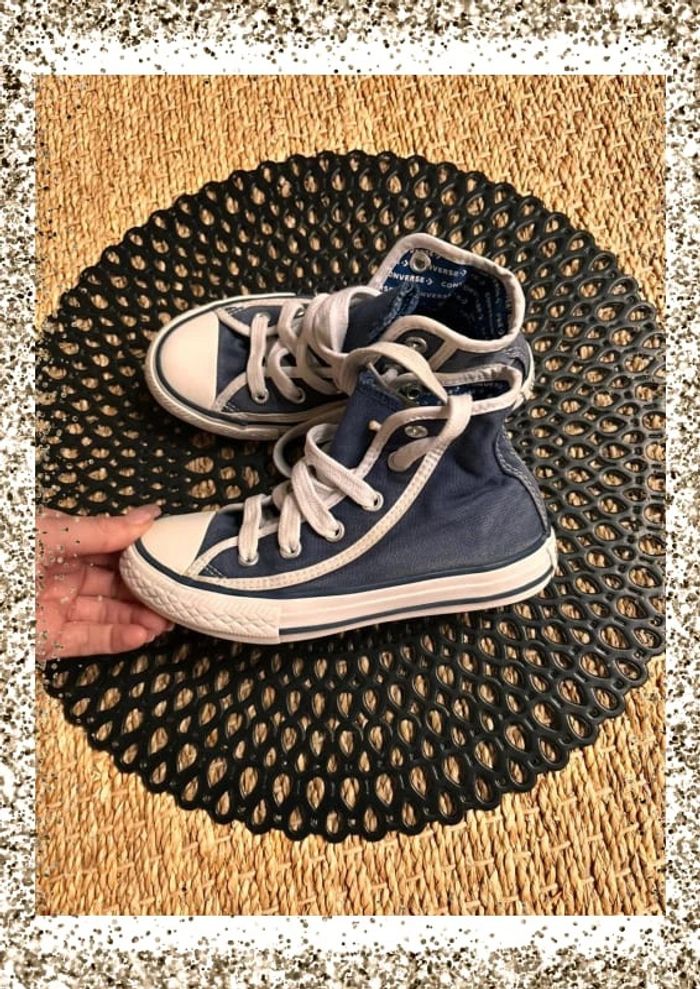 Converse montante bleu blanche - photo numéro 3