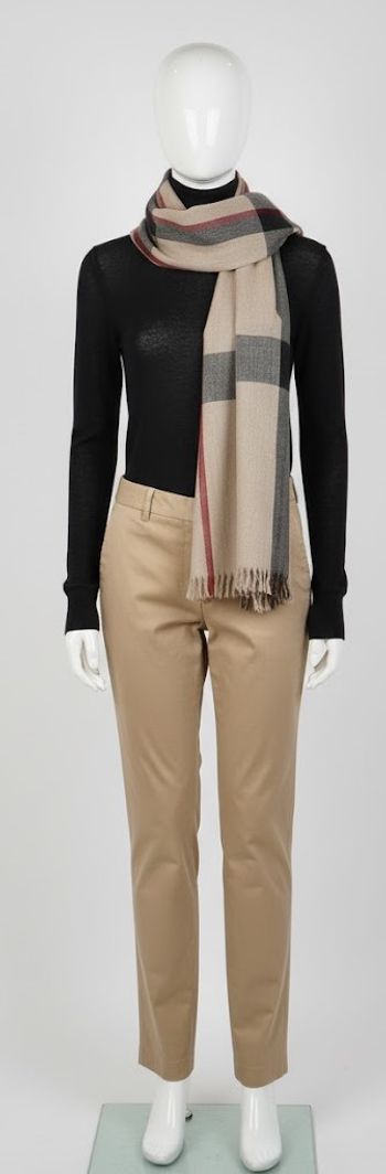 Écharpe Plaid Chic Beige & Rouge - Touche d'Élégance Indémodable !