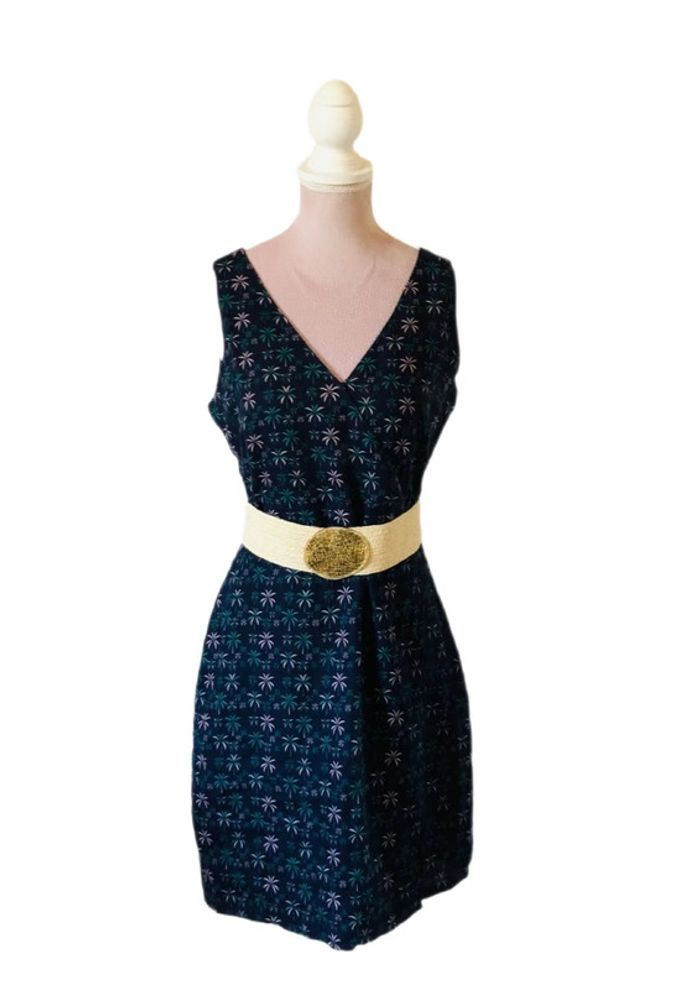 🌴Robe d’été nature 100% lin Etam Palm tree vibes Summer dress🌴 - photo numéro 5