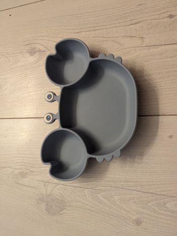 Assiette bébé ventouse crabe bleue