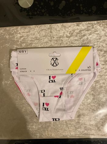 Christian Lacroix Lot de 3 culottes fille taille 6/8 ans