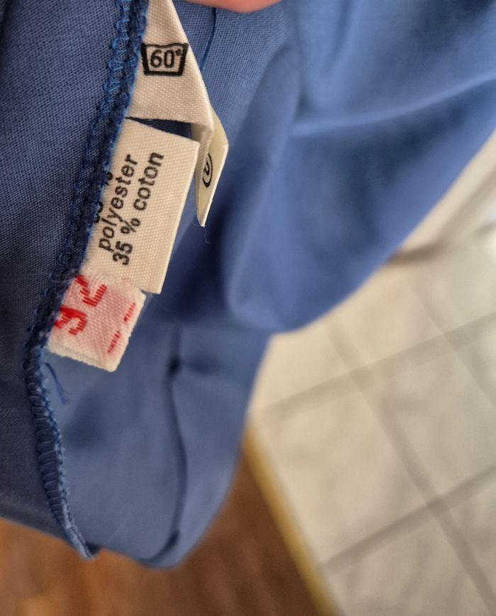 Robe chemise vintage couleur bleu manche courte cacharel taille 8 36 - photo numéro 8