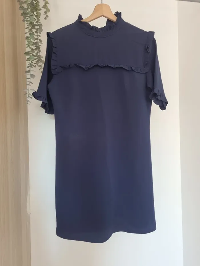 Robe bleu nuit à volants Atmosphere - photo numéro 2