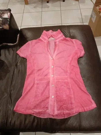 Chemise maloka 38 rose nacre
