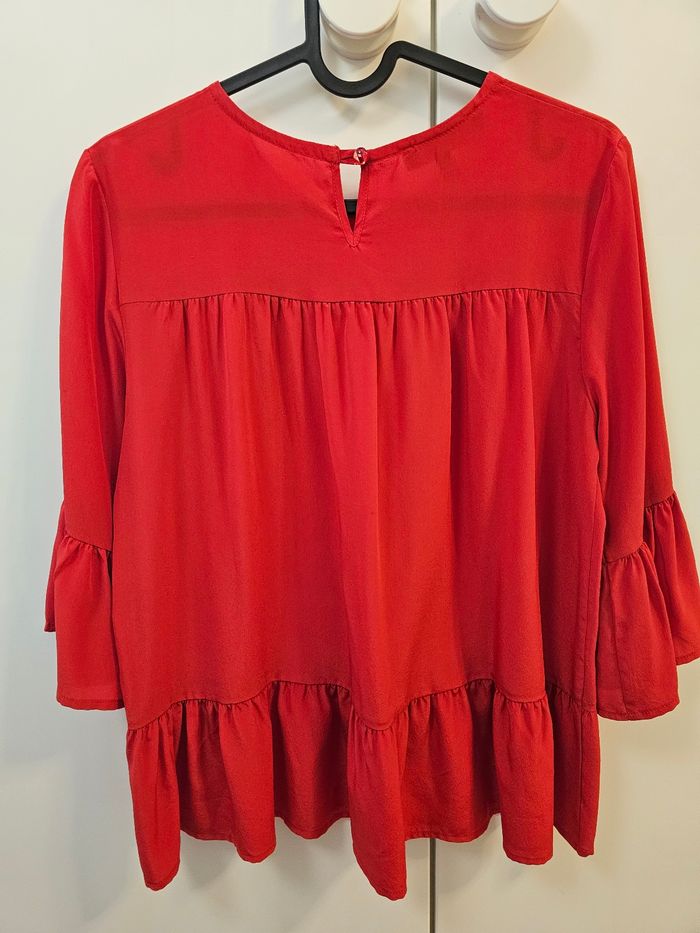 Chemise 3/4 couleur corail rouge - photo numéro 2