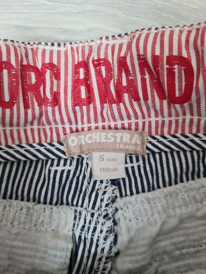 Bermuda rayé marine et blanc orchestra 5 ans - photo numéro 2