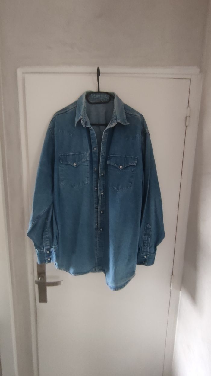 Chemise homme en jean taille L - photo numéro 5