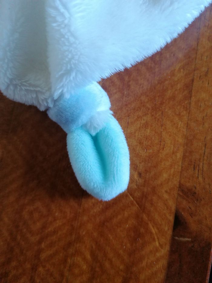 Doudou plat tête d'ourson avec bonnet vert baby Nat - photo numéro 3