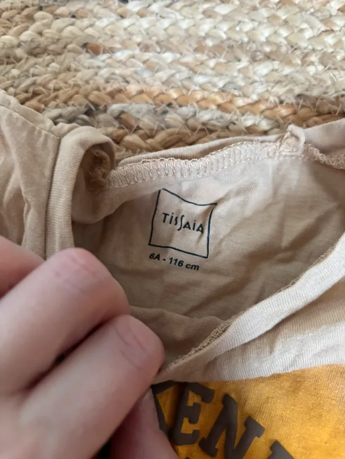 Pyjama 2 pièces garçon 6 ans parfait état savane t-shirt pantalon Tissaia - photo numéro 2